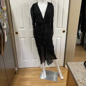 Ronny Kobo - Astrid Micro Studded Plunging V-Neck Dress - Size M